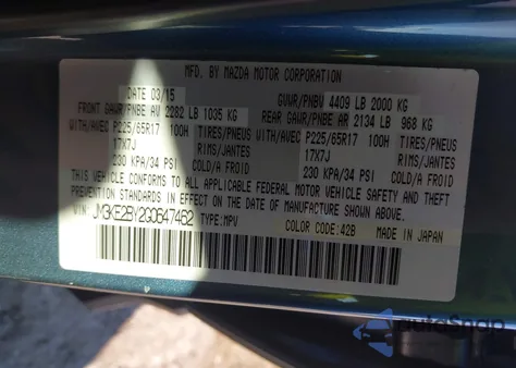 2016 Mazda Cx-5 Sport из США, поврежденный, VIN JM3KE2BY2G0647462